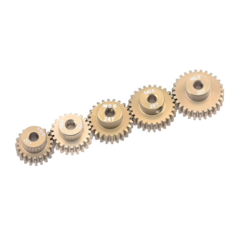 RUDDOG Modul 0.6 Aluminium Pinion 5-Pack Even (20,22,24,26,28T) / RP-0662