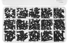 Team Corally Ersatzteil Screw Set M4 Hex Flat Head DIN 7991 Steel Black 10.9 Grade 15 Sizes 265 pcs / C-38506