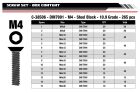 Team Corally Ersatzteil Screw Set M4 Hex Flat Head DIN 7991 Steel Black 10.9 Grade 15 Sizes 265 pcs / C-38506