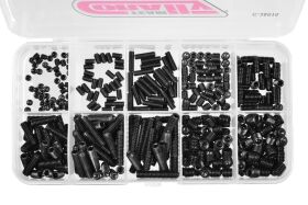 Team Corally Ersatzteil Screw Set Set Screws M3 M4 M5 DIN 916 Steel Black 12.9 Grade 10 Sizes 370 pcs / C-38515