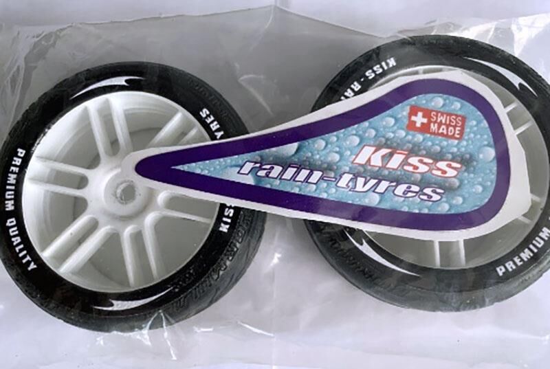 KISSLING Regenreifen auf Felge 1:10 Profilreifen v+h (1 Satz / 2 Paar 1x vo & 1x hi) / KISRAINEVO14/10