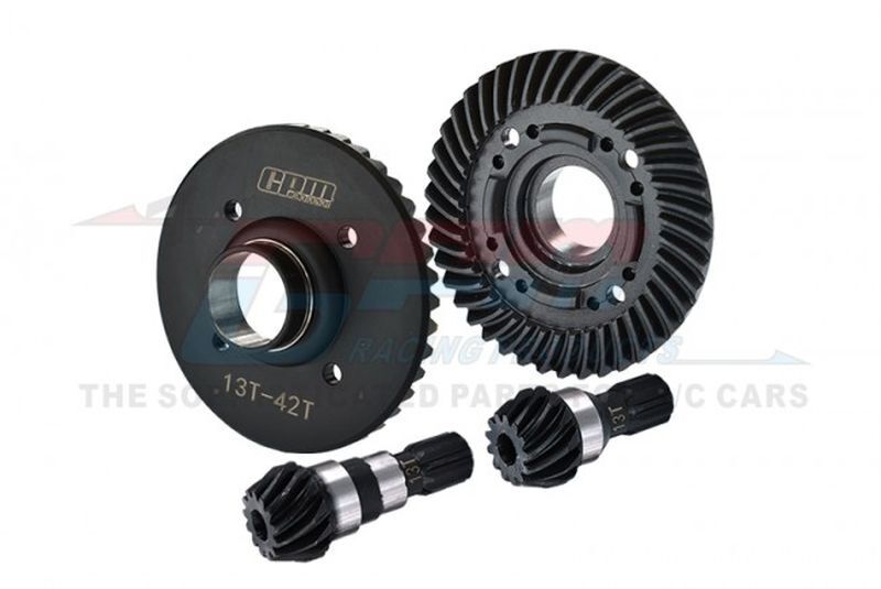 GPM TRAXXAS XRT CHROME STEEL FRONT+ REAR SPIRAL BEVEL GEARS black / GPMSTXM1200FRBK