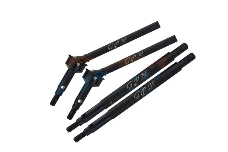 GPM TRAXXAS TRX-4M black MEDIUM CARBON STEEL FRONT CVD AND REAR AXLE SHAFTS SET / GPMTRX4M032SBK