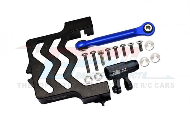 GPM TRAXXAS XRT black ALUMINUM 6061-T6 SERVO MOUNT + TIE ROD + 25T SERVO HORN SET / GPMXRT024BK