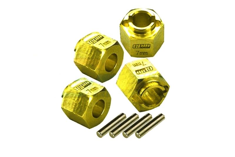 GPM TRX-4M GPM BRASS 7MM WHEEL HEX HUB EXTENDERS (+1.5MM) / GPMTRX4M010X/7OC