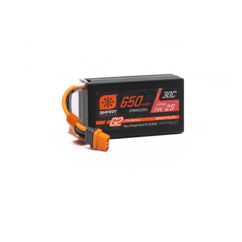 Spektrum 650mAh 2S 7.4V Smart G2 30C LiPo Akku IC2 / SPMX652SH2