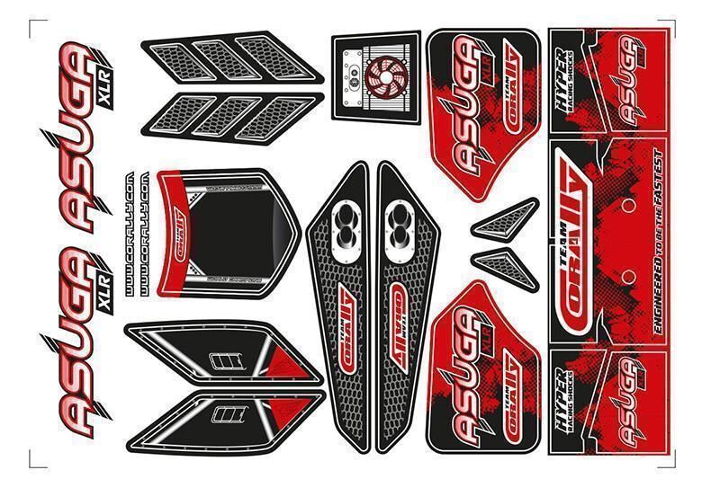 Team Corally Body Decal Sheet Asuga ASUGA XLR RED 1 pc / C-00180-858-R