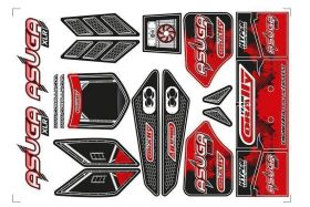 Team Corally Body Decal Sheet Asuga ASUGA XLR RED 1 pc /...