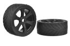 Team Corally Sprint RXA ASUGA XLR Street Tires Low Profile Glued on Black Rims 1 pair / C-00180-909