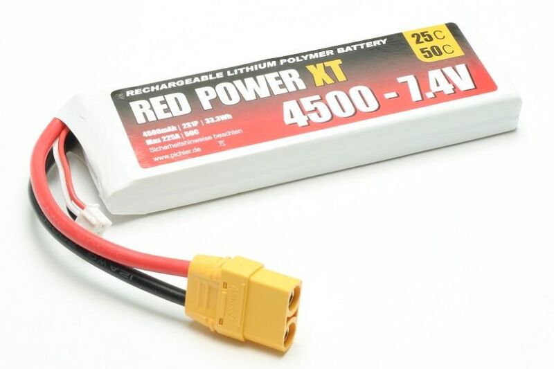 RED POWER LiPo Akku RED POWER XT 4500 - 7,4V / 15432