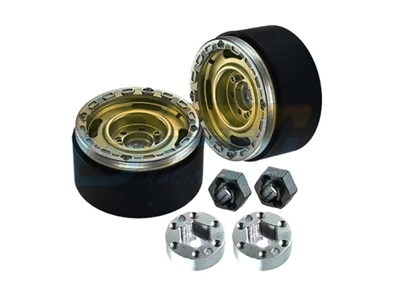 GPM TRX-4M, SCX24 Beadlock-Felgen-Set Alu 1.33 4Loch (1 Paar) chrom / GPMTRX4MZSP1152CH