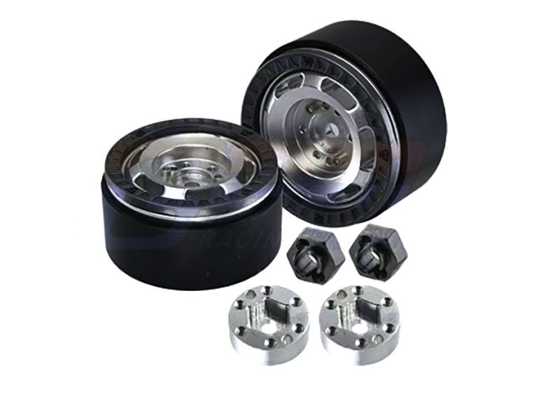 GPM TRX-4M, SCX24 Beadlock-Felgen-Set Alu 1.33 6Loch (1 Paar) schwarz / GPMTRX4MZSP1153BK