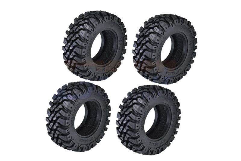 GPM TRX-4M, SCX24 Grip-Reifen 1.33 mit Einlagen 64x24mm / GPMTRX4MZSP25BBK