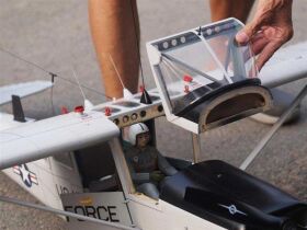 VQ Model Leichtflugzeug der US Army L-19 Birddog 55 silber / olive 1700 mm