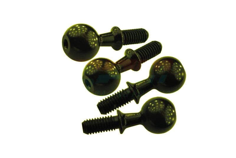 GPM ARRMA Kraton, Talion, Typhon, Senton, Outcast, Notor. 6S Pivotballs gehärtet für vordere Lenkhebel schwarz (4) / MAK007SBK