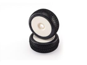 HOTRACE BUGGY 1/8 SAHARA HARD GLUED ON WHITE RIMS (2) /...