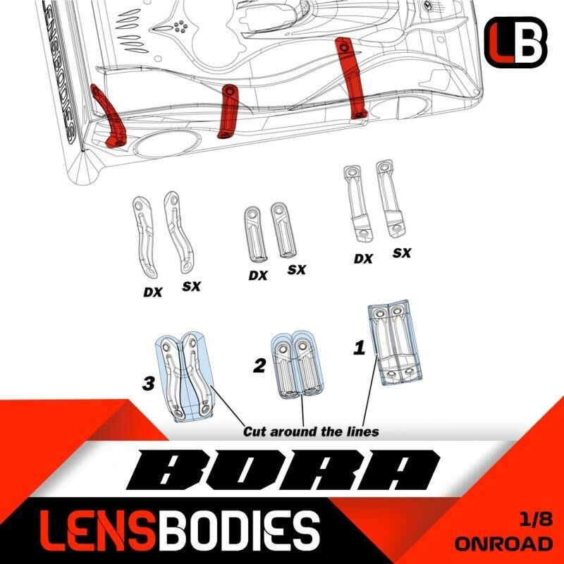 HOTRACE 1/8 ONROAD BODY STIFFENER / HRELB08STIFFENER