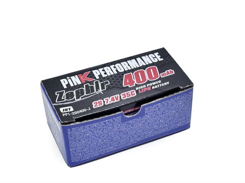 Pink Performance Zephir LiPo 2S 7.4V-400-35C (JST) 40x21x15mm 24g / PP1-2S0400-J