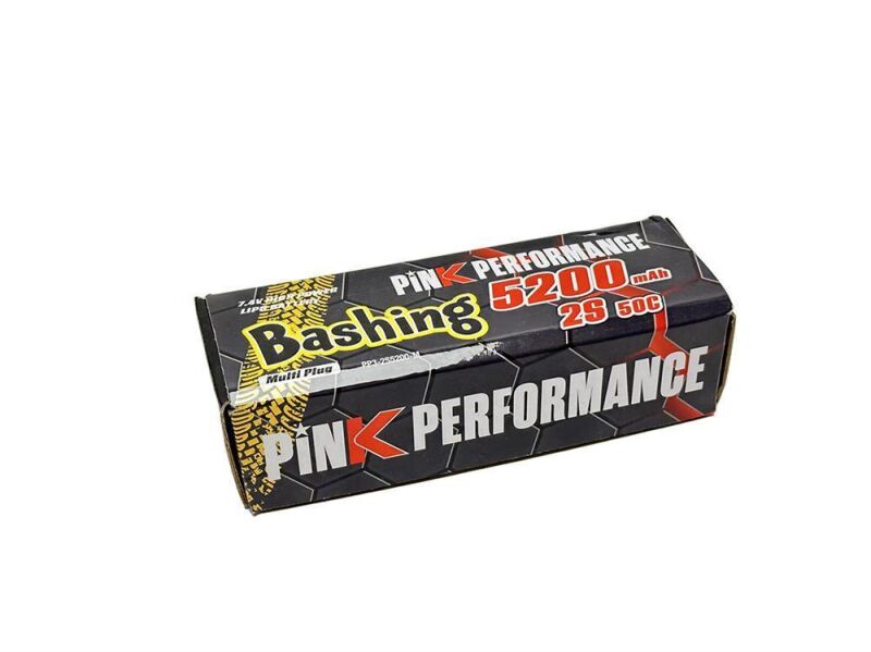 Pink Performance Bashing LiPo 2S 7.4V-5200-50C (Multi) 139x47x25mm 310g / PP3-2S5200-M