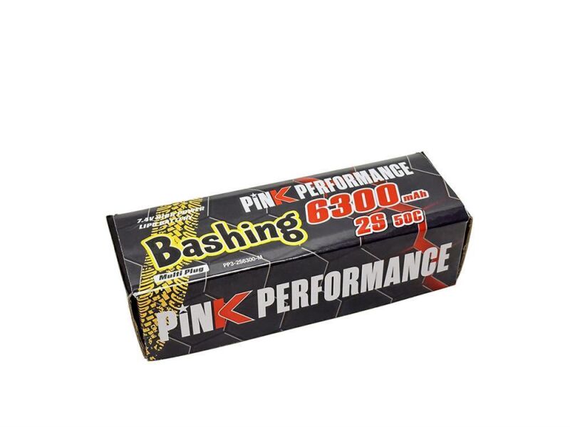 Pink Performance Bashing LiPo 2S 7.4V-6300-50C (Multi) 139x47x25mm 325g / PP3-2S6300-M