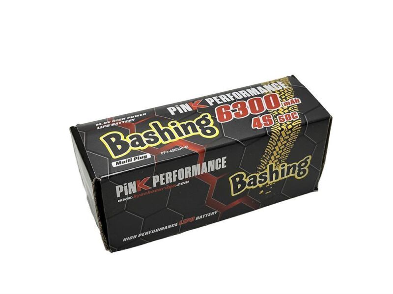 Pink Performance Bashing LiPo 4S 14.8V-6300-50C (Multi) 139x47x49mm 600g / PP3-4S6300-M