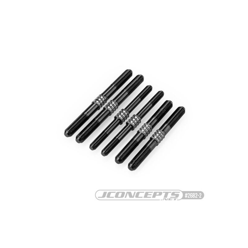 JConcepts - D819 | E819 Fin Titanium turnbuckle kit, stealth black - 6pc. / JCO2682-2