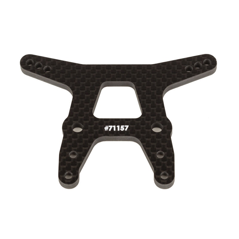 Team Associated RC10T6.4 Front Shock Tower, gull wing, carbon fiber / AE71157