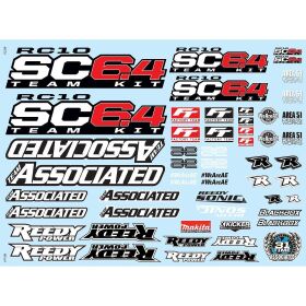 Team Associated RC10SC6.4 Decal Sheet / AE71180