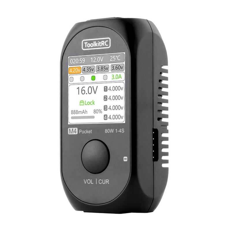 ToolkitRC M4 Pocket LiPo 1-4S 5A Ladegerät DC 7-25V USB-C / TK11800