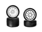 HOTRACE F1 HOTRACE Slick-Gummi-Reifen Asphalt auf Felgen grau v&h (je 2) / HRE008-0031