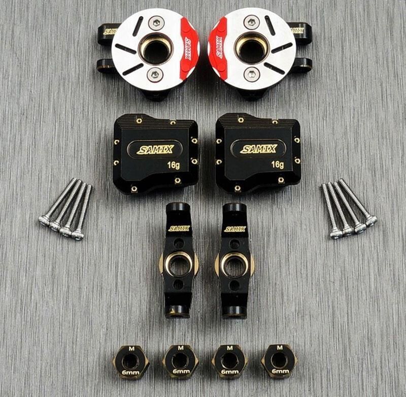 SAMIX Traxxas TRX-4M (5 Typen-Combo / 71g) Messing Radträger, Lenkhebel, Bremse kpl & Diff-Cover Set / SAMtrx4m-4412C5
