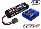 TRAXXAS Ladegerät mit iD-Akkuerkennung Completer-Kit USBC-Multi-Chemie Lader + 2s 3000mAh 7,4V Lipo / TRX2985-2S