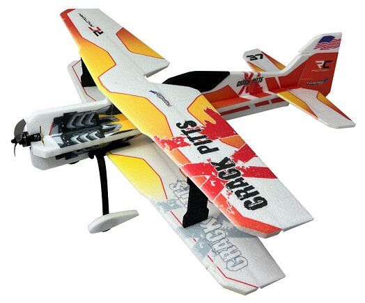 RC Factory Doppeldecker Crack Pitts XL gelb / blau / 1000mm / Combo Set