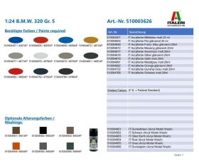 ITALERI 1:24 B.M.W. 320 Gr. 5 / 510003626