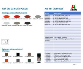 ITALERI 1:24 VW Golf “POLIZEI” / 510003666