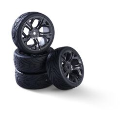 Carson 1:10 Räderset Y-Design5 (4) grau/schwarz /...