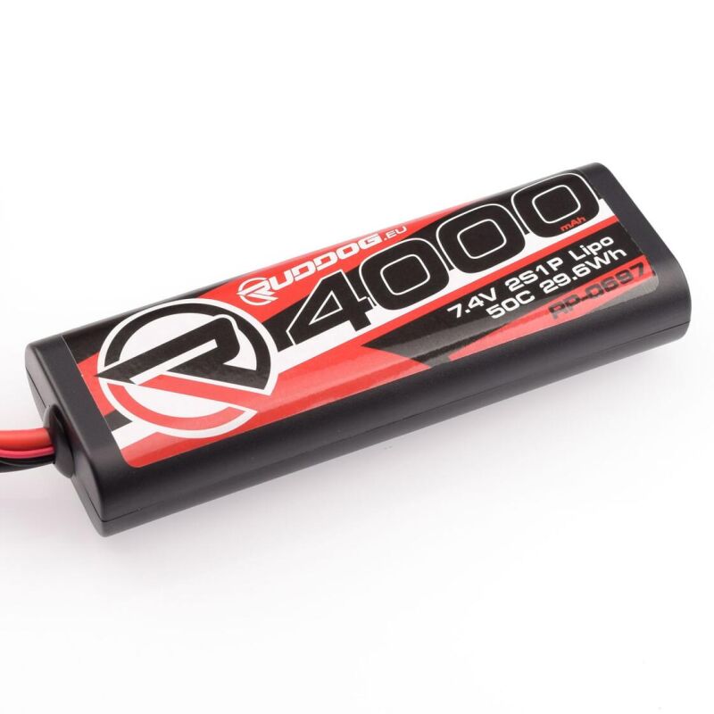 RUDDOG 4000mAh 50C 7.4V LiPo runde Ecken Stick Pack Akku mit Tamiya Stecker / RP-0697