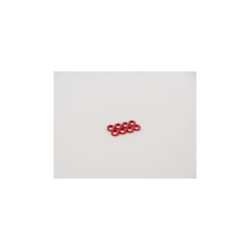 Hiro Seiko M2 Aluminum Countersunk Washer (S-Size) [Red] (8pcs) / HS-48871