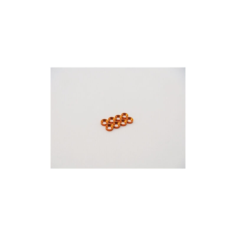 Hiro Seiko M2 Aluminum Countersunk Washer (S-Size) [Orange] (8pcs) / HS-48873