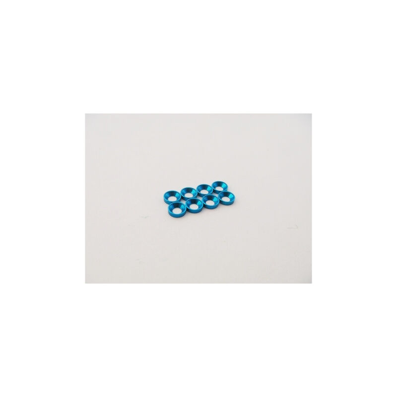 Hiro Seiko M2.5 Aluminum Countersunk Washer (S-Size) [T-Blue] (8pcs) / HS-48875