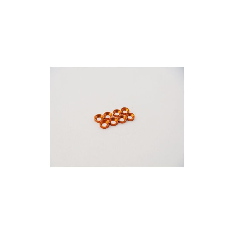 Hiro Seiko M2.5 Aluminum Countersunk Washer (S-Size) [Orange] (8pcs) / HS-48880