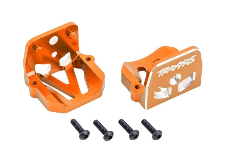 TRAXXAS X-Maxx, XRT Motorhalter v/h Alu orange / TRX7760-ORNG
