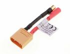 Robbe Modellsport Adapterkabel XT-90 Stecker auf 6,5mm Goldkontakt 12AWG/3,3mm² 30mm Kabellänge, Plus = Buchse / 46342