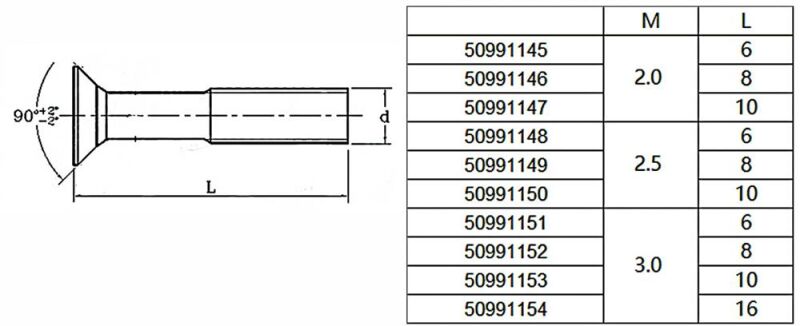 Robbe Modellsport Senkkopfschrauben TX M2,0x8mm 30Stk. Edelstahl / 50991146