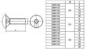 Robbe Modellsport Senkkopfschrauben Innensechskant M3,0x10mm 30Stk. Edelstahl / 50991132