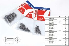 Robbe Modellsport Senkkopfschrauben Innensechskant M2,0x10mm 30Stk. Edelstahl / 50991122