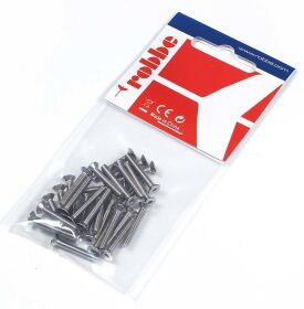 Robbe Modellsport Senkkopfschrauben Innensechskant M2,0x10mm 30Stk. Edelstahl / 50991122