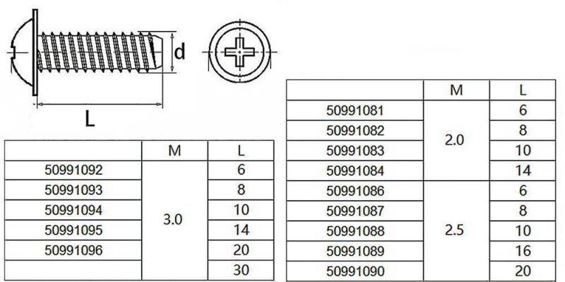 Robbe Modellsport Flachkopfschrauben Kreuzschlitz M2,0x14mm 30Stk. Edelstahl / 50991084