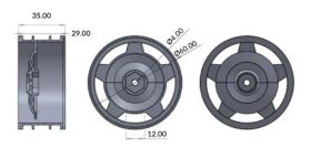 ABSIMA Aluminium Buggy Räderset 2WD hinten 12mm Hex 1:10 (2 St.) / 2500024