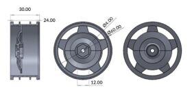 ABSIMA Aluminium Buggy Räderset 4WD vorne 12mm Hex 1:10 (2 St.) / 2500023